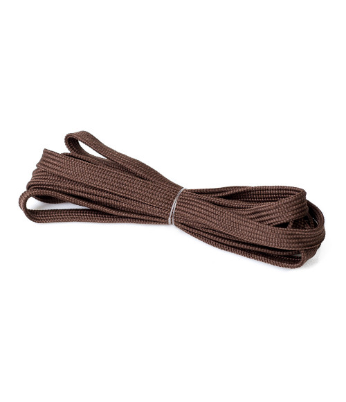Плоскі коричневі шнурки, 120 см  Twist фото  1